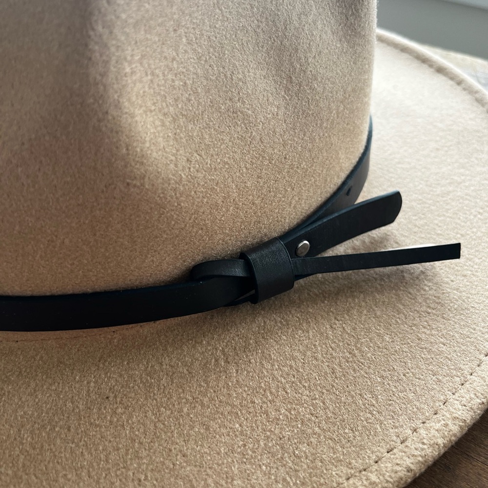 Foley + Corinna Tan Hat with Leather Black Band